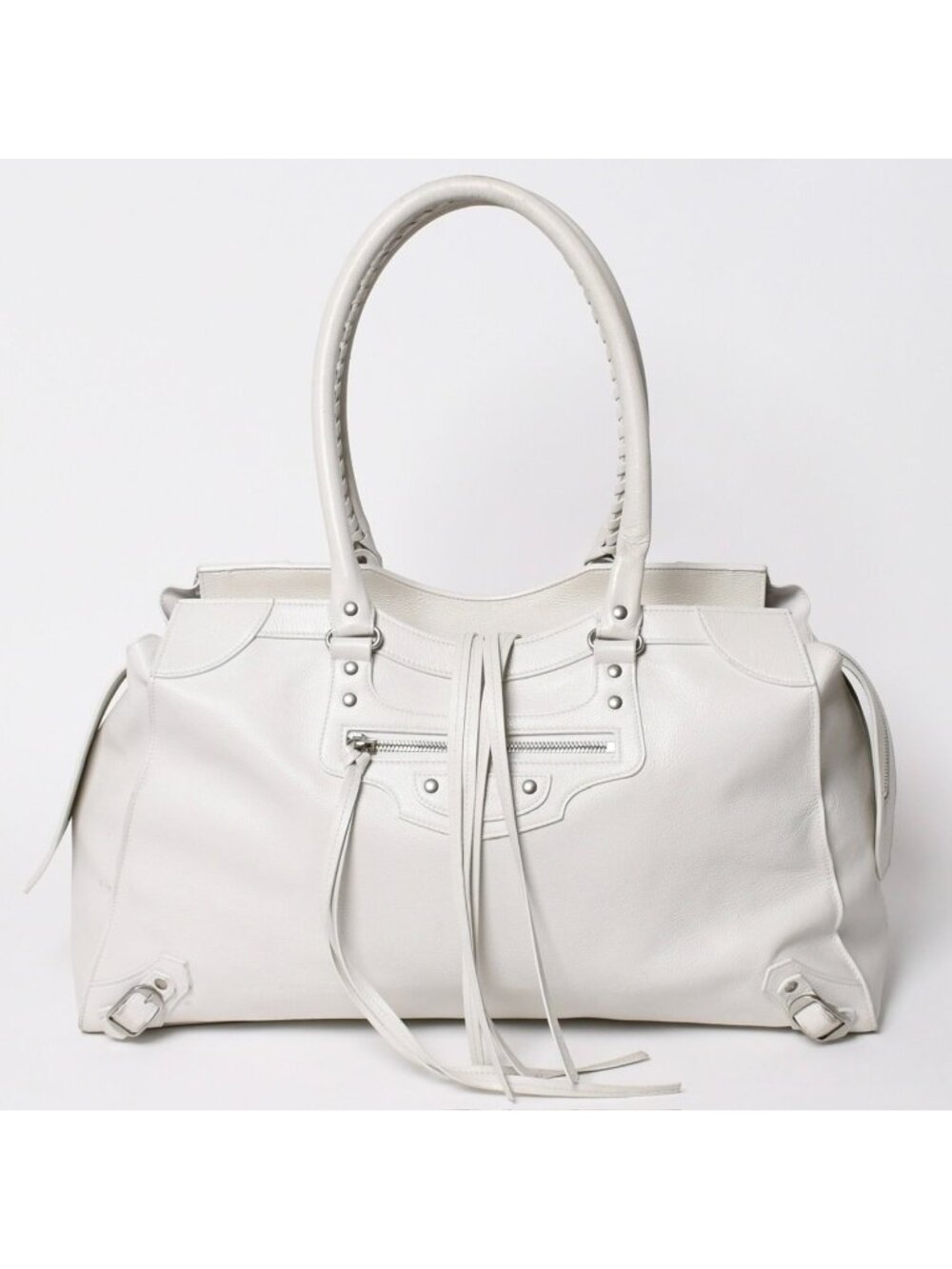 Balenciaga Neo Classic Large Top Handle Boston Bag White Ivory